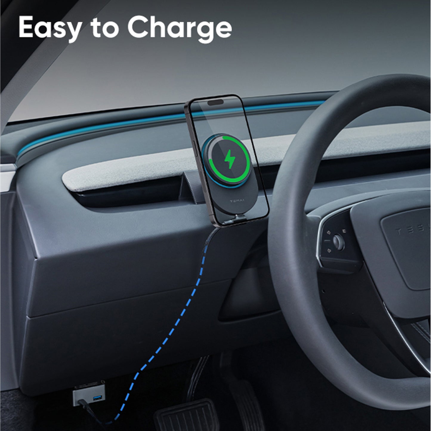 Qi2 Wirless Charging Phone Holder for Tesla | 15W Fast Charging