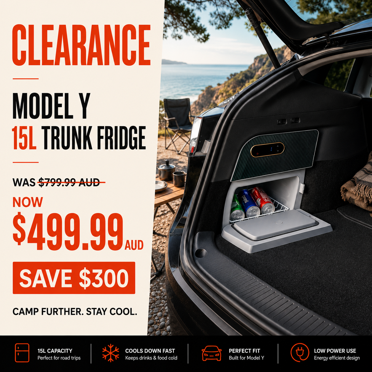 Tesla Model Y Trunk Refrigerator - Durable & Quick Cooling for Outdoor Adventures