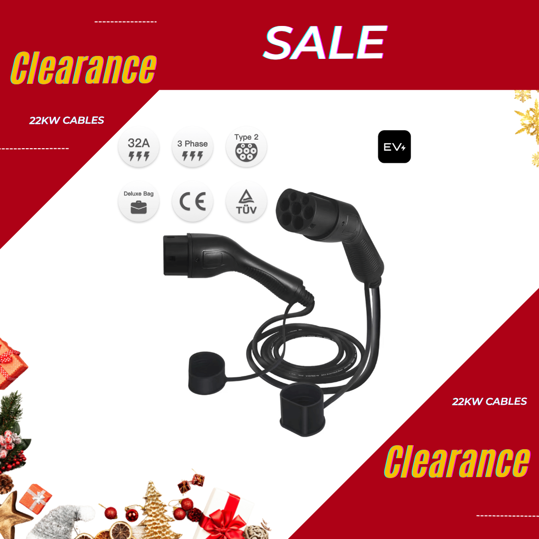 Type 2 to Type 2 EV Charging Cable | 22kW 32A 3Phase | Deluxe Bag