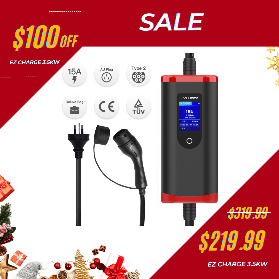 [3.5kW] EZ Charge | Type 2 Portable EV Charger | 6A-15A Adjustable | AU Plug