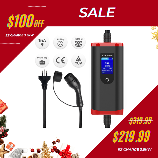 [3.5kW] EZ Charge | Type 2 Portable EV Charger | 6A-15A Adjustable | AU Plug